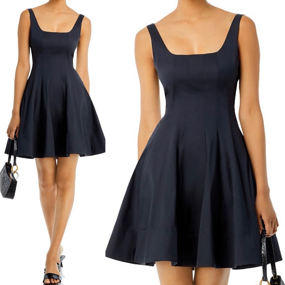 πΊπHPππΊ NWT Staud Mini Wells Dress Black - Picture 1 of 16